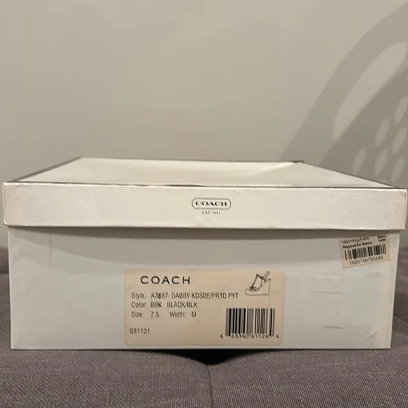 Coach Gabby black Size 7.5 wedge sandals. Gently used condition. - Picture 5 of 5